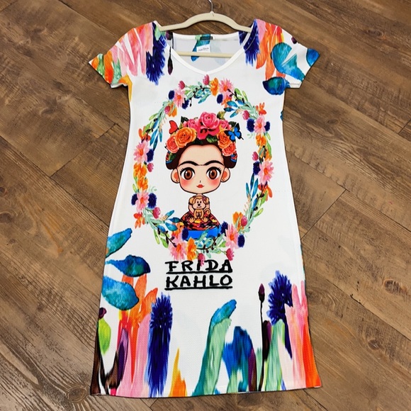 New Frida Kahlo Bodycon Mini Dress Mexican Style - Picture 4 of 6